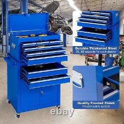 8-Drawer Rolling Tool Chest Steel Combination Set Blue