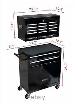 8-Drawer Rolling Tool Chest Steel Combination Set Tool Storage Cabinet with Wheels