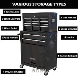 8-Drawer Rolling Tool Chest Steel Combination Set Tool Storage Cabinet with Wheels