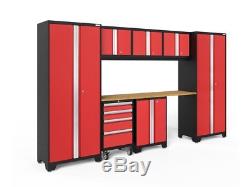 8-Piece Steel Storage Cabinet Set Workshop Car Warehouse Garage Metal Furniture