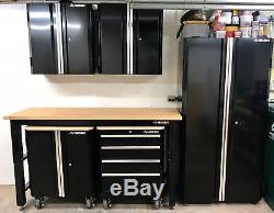 98 in. H x 108 in. W x 24 in. D Steel Garage Cabinet Set in Black (6-Piece)