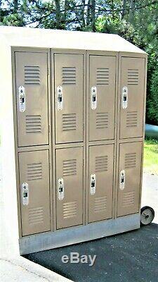 AURORA STEEL PRODUCTS locker set-8 cubicles-74.5Hx48Wx21Deep-lockable-sturdy