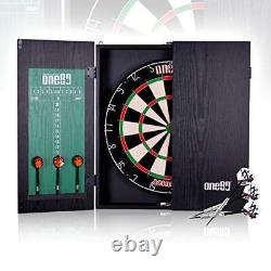 All-in-One Dartgame Center with Self-Healing Bristle Dartboard Cabinet Set