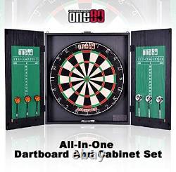 All-in-One Dartgame Center with Self-Healing Bristle Dartboard Cabinet Set