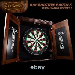 Barrington Chatham Bristle Dartboard Cabinet Set, Steel Tip Darts, Brown