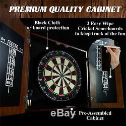 Barrington Premium Bristle Dartboard Cabinet Set with 6 Steel Tip Darts, High
