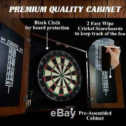 Barrington Premium Bristle Dartboard Cabinet Set with 6 Steel Tip Darts, High Qu