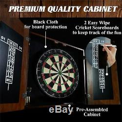 Barrington Premium Bristle Dartboard Cabinet Set with 6 Steel Tip Darts, High Qu