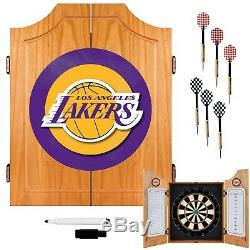 Brand New NBA Los Angeles Lakers Wood Dart Cabinet Set