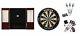 Bristle Dartboard + Mahogany Steel Tip Cabinet + 2 X Tungsten Dart Sets