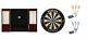 Bristle Dartboard + Mahogany Steel Tip Cabinet + 90% Tungsten Darts Sets