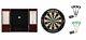 Bristle Dartboard + Mahogany Steel Tip Cabinet + Black Darts + Prism Set