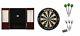 Bristle Dartboard + Mahogany Steel Tip Cabinet + Tungsten Darts Sets