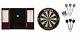 Bristle Dartboard + Mahogany Steel Tip Cabinet + Two X Tungsten Dart Set