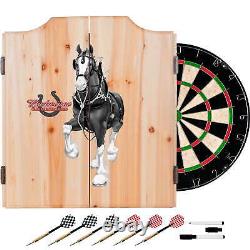 Budweiser Dart Cabinet Set with Darts and Board Clydesdale Black