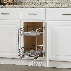 C21217-1 Glidez 2-Tier Sliding Organizer Pull Out Cabinet Shelf 11.5 Inches
