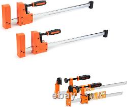 Cabinet Master 24-Inch 90° Parallel Jaw Bar Clamp+2-Piece Steel Bar Clamp Set, L
