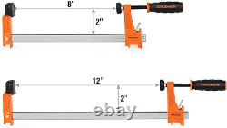 Cabinet Master 24-Inch 90° Parallel Jaw Bar Clamp+2-Piece Steel Bar Clamp Set, L