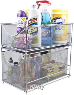 Cabinet Organizer Set Awesome Mesh Storage Organizer with Pull Out Drawers