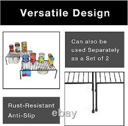 Cabinet Storage Shelf Set of 6 Extendable 16 to 32.5 Inch Steel Metal Wire