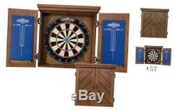 Charleston Bristle Dartboard Cabinet Set Includes 18 Dartboard and 6 Steel T