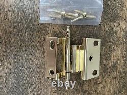 Classic Brass Cabinet Door Hinges, 3/8 Off-set Hinge, Polished Brass, Qty 50