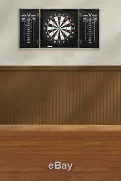 DARTBOARD CABINET SET Professional Dart Board Bar Home Game Steel-Tip Scoreboard