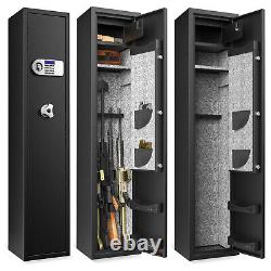 DIOSMIO Large Rifle Safe Quick Access 5-6 Gun Storage Cabinet with Lock Box Set