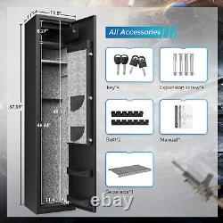 DIOSMIO Large Rifle Safe Quick Access 5-6 Gun Storage Cabinet with Lock Box Set