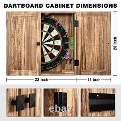 Dart Board Cabinet Set with Dartboard and 6 Steel Tip Darts 18 Dart Boards