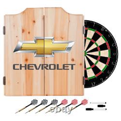 Dart Cabinet Set Includes Darts And Board With Chevrolet Printed Logo Design New