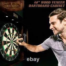 Dartboard Cabinet Set With 6 Steel Tip Darts And Led Light, Dart Board Play Game