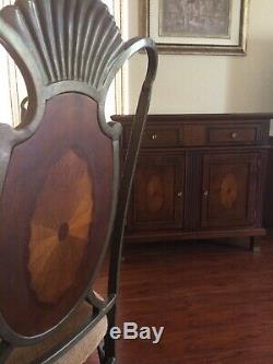 Dining table set with four chairs and one buffet cabinet
