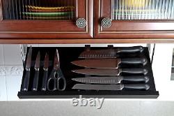 Drop Block Under Cabinet Knife Storage Rack Large, Black