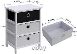 ECOMEX Nightstand Set of 2 Side Table with Drawer Assemble Storage Cabinet Bedro