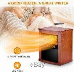 Electric Space Heater -1500W Infrared Heater with 3 Heat Settings, Remote Contro