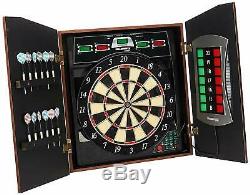 Electronic Dartboard Cabinet Set Includes 6 Steel Tips 6 Soft Tips Extra Tips