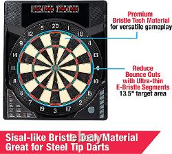 Electronic Dartboard with Cabinet and Bristlesmart (Steel Tip Darts)