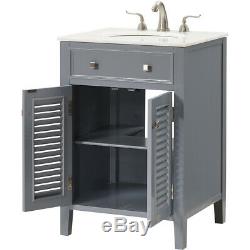 Elegant Lighting VF10424GR Cape Cod Grey and Brushed Steel Vanity Sink Set