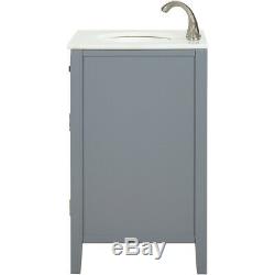 Elegant Lighting VF10424GR Cape Cod Grey and Brushed Steel Vanity Sink Set