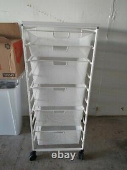 Elfa Cabinet Organizer 6 Piece Set White Steel Mesh Storage Pull Out Drawer