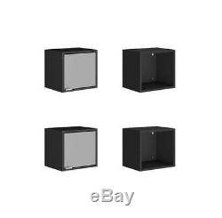Floating Cabinet in Black and Gray Finish Set of 4 ID 3820328