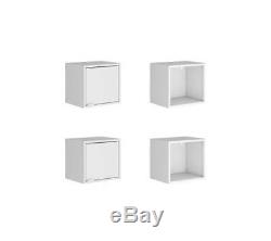 Floating Cabinet in White Set of 4 ID 3820326