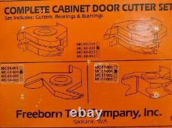 Freeborn Cabinet Door Shaper Cutter Set MC 70-020 Carbide Tipped 3/4 Bores NICE