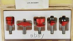 Freud 94-100 5-Piece Cabinet Door Raised Panel Router Bit Set, Made In Italy