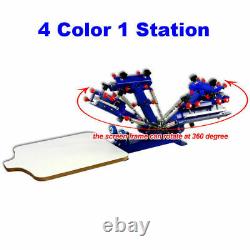Full set 4 Color 1 Station Screen Printing Kit Flash Dryer Exposure & Stretcher