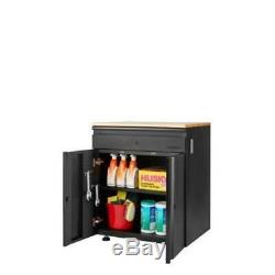 Garage Cabinet Set 3-Piece Ball Bearing Drawer Slide Steel Storage System(Black)