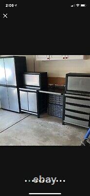 Garage Cabinets & storage 6pc Set HD Industrial Plastic Stainless Steel Panel