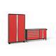 Garage Storage Cabinet Set 104 In. X 77.25 In. X 18 In. Steel Red (2-piece)