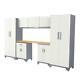 Garage Storage Cabinet Set Wooden Top White 72x132 In 24 Gauge Steel 8 Piece New